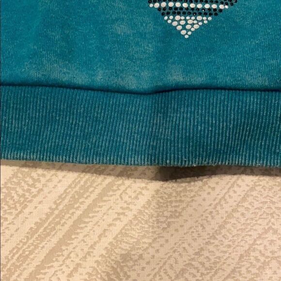Butter Teal/Green Hooded Heart Love Sweatshirt - Picture 7 of 7
